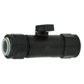 1/2" OD Tube John Guest® x 1/2" OD Tube Comp. John Guest Black Polypropylene Series 638 Straight Two-Way Ball Valve with FKM Seal