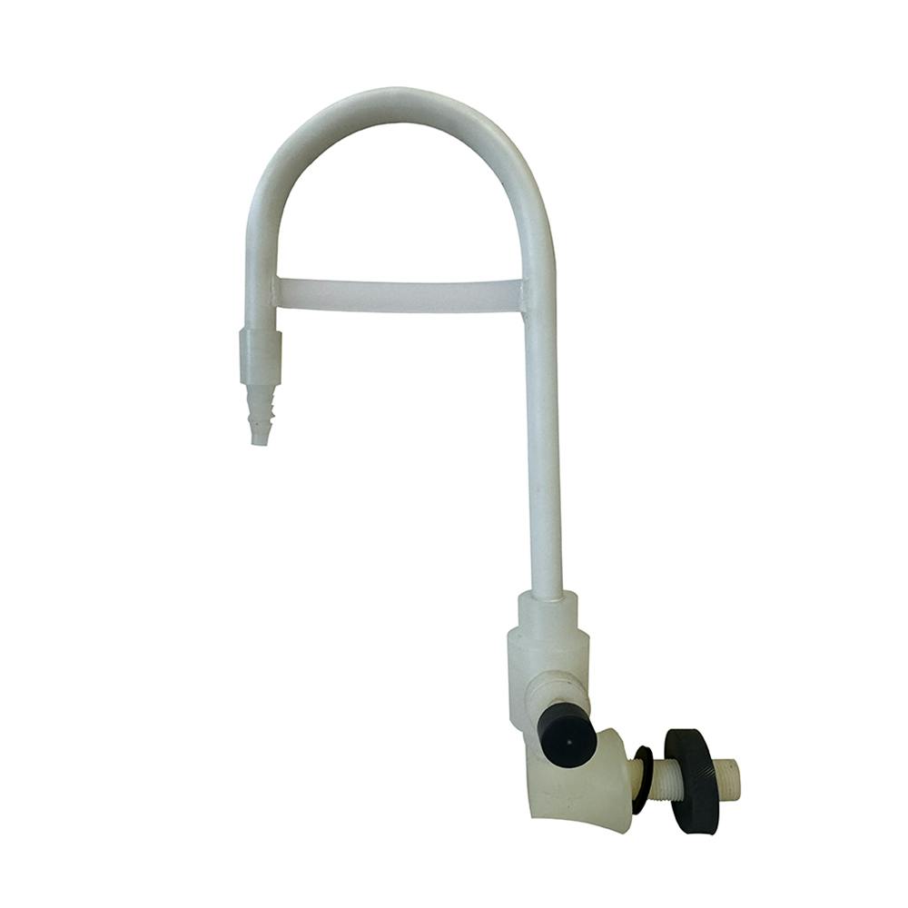 1/2" Wall Mount Natural Polypropylene Gooseneck Faucet with Needle Valve