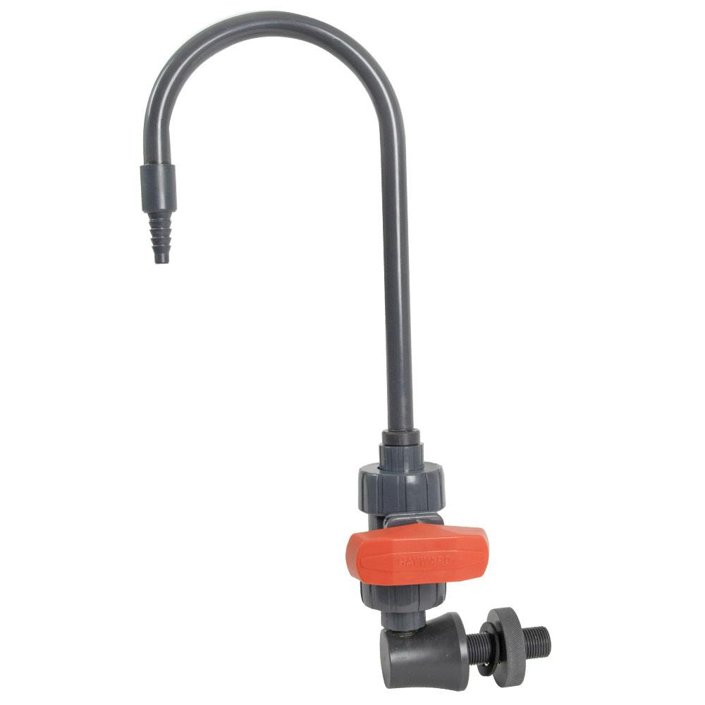 1/2" Wall Mount Gray PVC Gooseneck Faucet with True Union Valve
