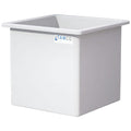 185 Gallon Natural LLDPE Rectangular Tamco® Heavy-Duty Tank with External Flange & 2" Polypropylene Bulkhead Fitting - 36" L x 36" W x 36" Hgt. (Cover Sold Separately)