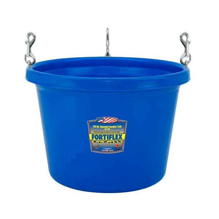 30 Quart Blue Round Hanging Feeder Tub