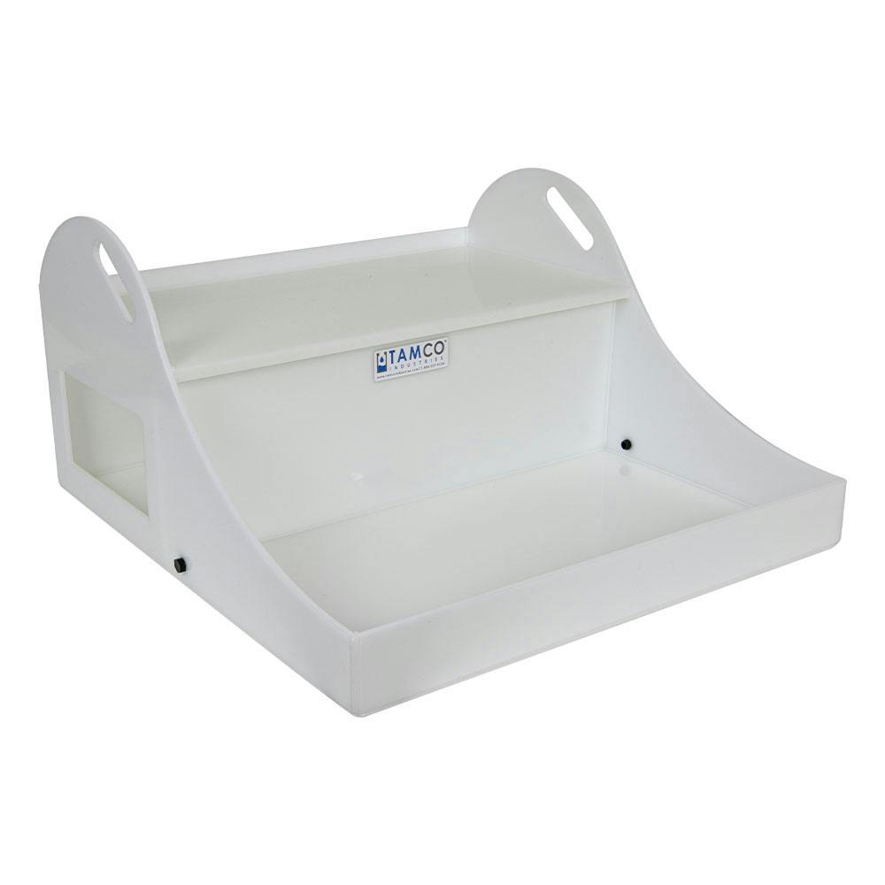 HDPE Carboy Spill Containment Shelf Tray with (2) 1/4" NPT Plugs & 1/2" Tubulation Fitting