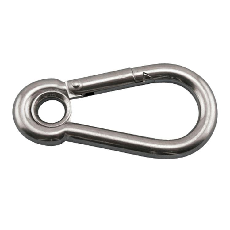 3/16" Thick x 2" L Type 316 Stainless Steel Spring Clip with Eye