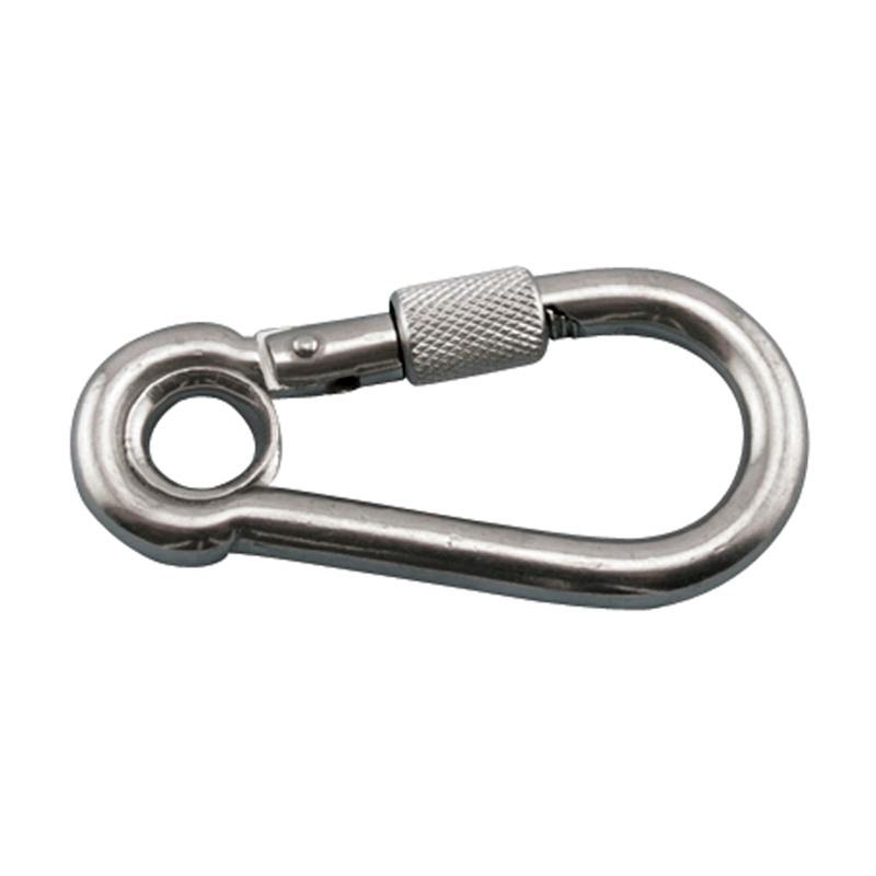 3/8" Thick x 3.93" L Type 316 Stainless Steel Screw Lock Spring Clip with Eye