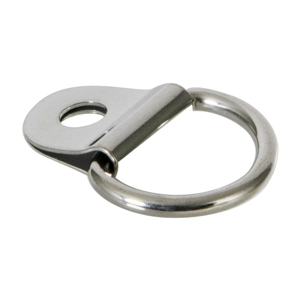 0.82" Ring ID L x 0.55" Ring ID W Type 316 Stainless Steel Folding Pad Eye with 1 Mounting Hole for #14 Pan Head Screw