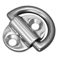 1.48" Ring ID L x 0.69" Ring ID W Type 316 Stainless Steel Heavy-Duty Folding Pad Eye with 2 Mounting Holes for #20 Flat Head Screws