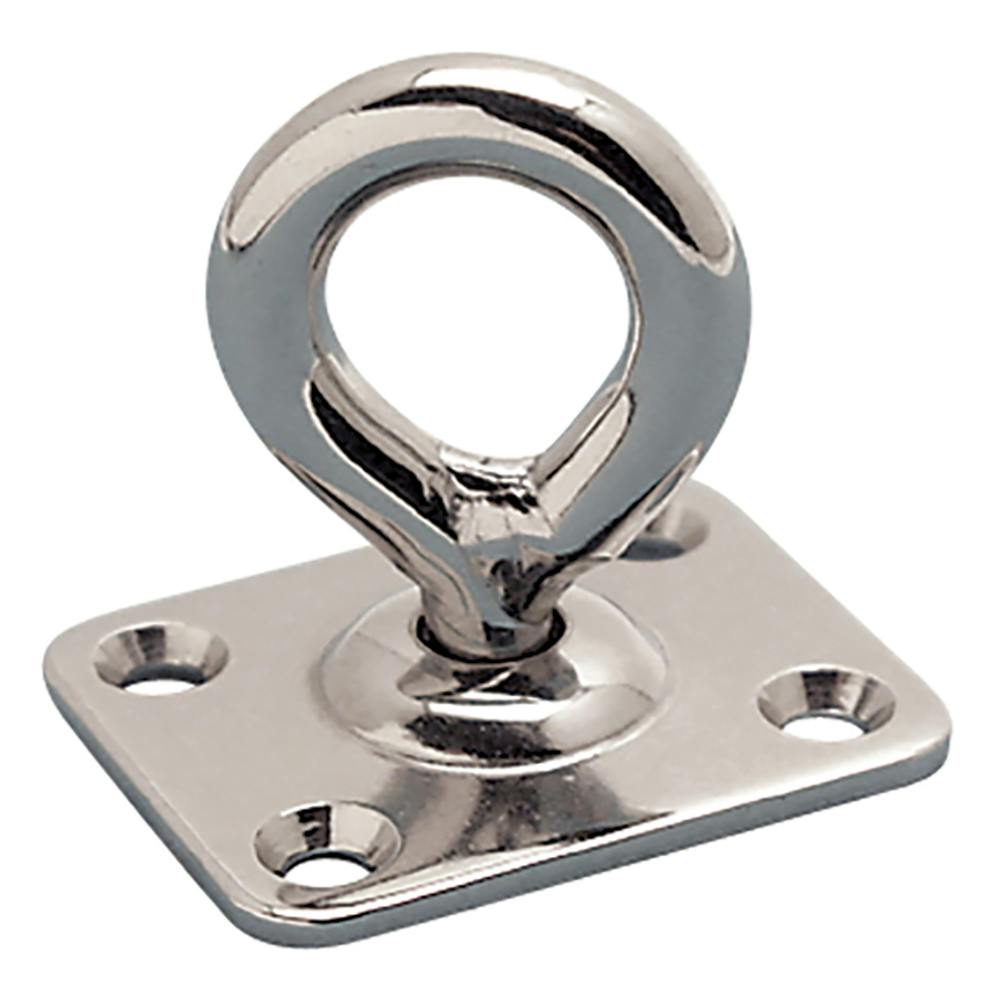 0.76" Ring ID Type 304 Stainless Steel Swivel Pad Eye with 4 Mounting Holes for #10 Flat Head Screws