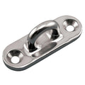 0.88" Ring ID L x 0.68" Ring ID W Type 316 Stainless Steel Heavy-Duty Oblong Pad Eye with 2 Mounting Holes for #20 Flat Head Screws