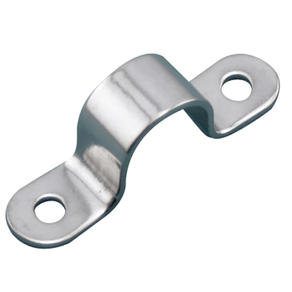 0.5" Opening ID x 1.72" Total L Type 304 Stainless Steel Eye Strap with 2 Mounting Holes
