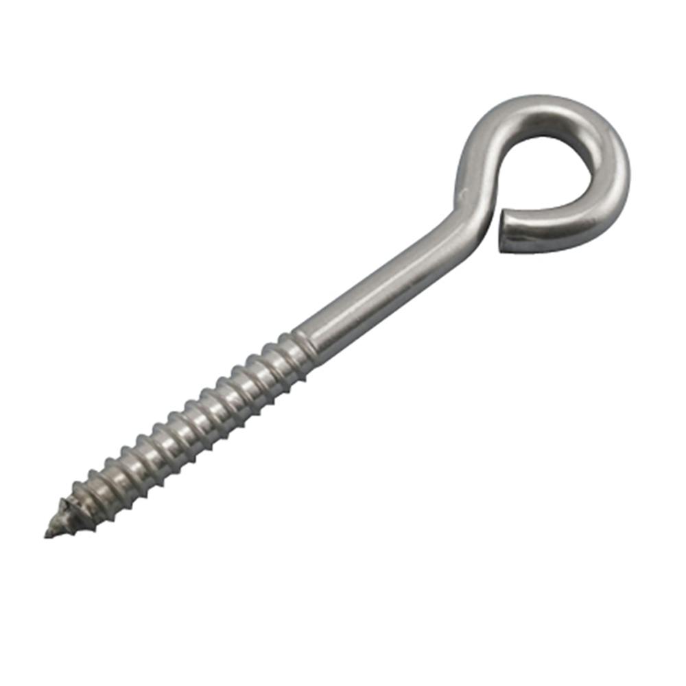 3/8" Thread x 4" L Type 304 Stainless Steel Lag Eye Screw