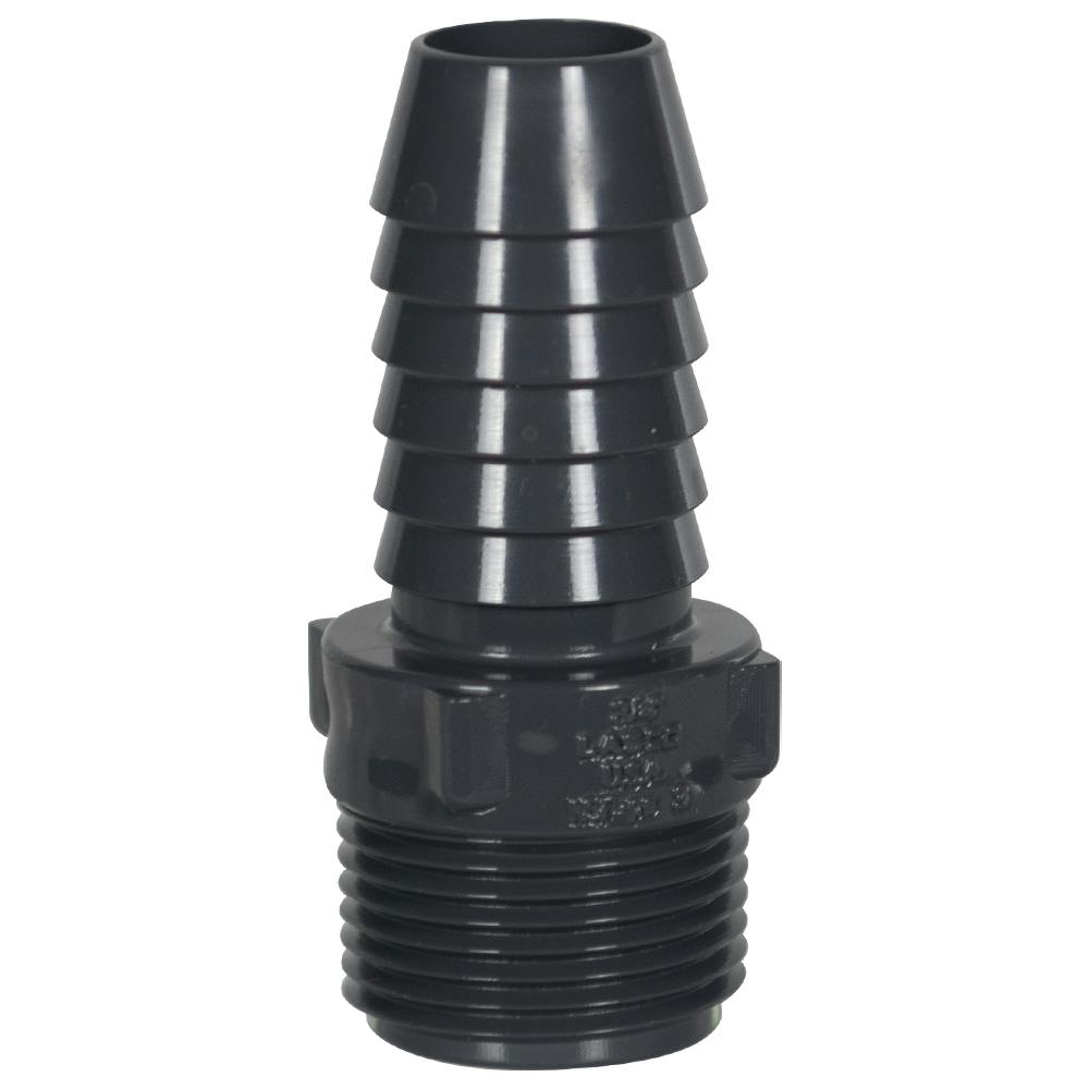 3/4" MNPT x 3/4" Hose Barb PVC Adapter