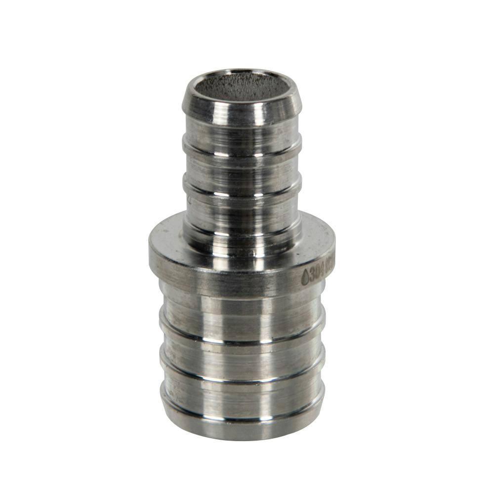 3/4" PEX x 1/2" PEX Stainless Steel Reducer Coupling