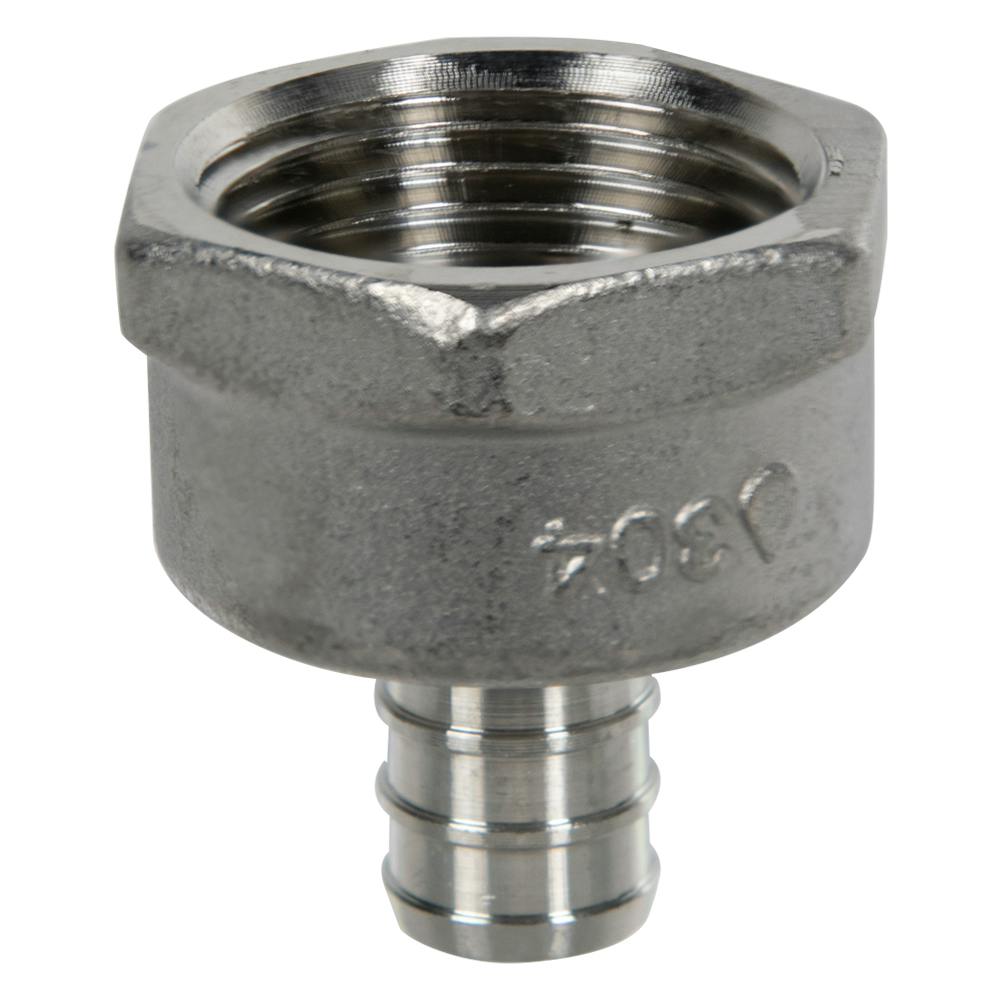1/2" PEX x 3/4" FNPT Stainless Steel Female Adapter