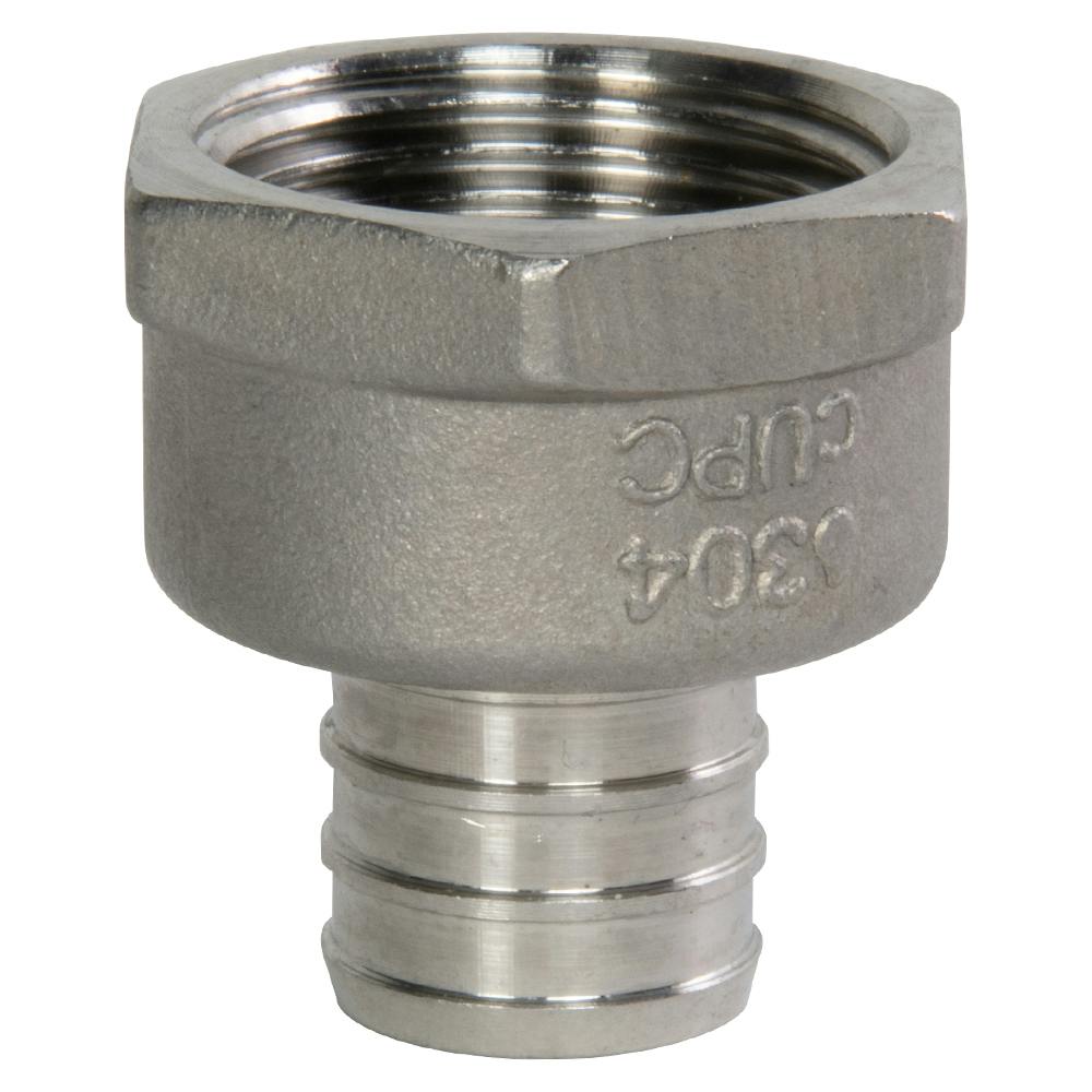 3/4" PEX x 1/2" FNPT Stainless Steel Female Adapter