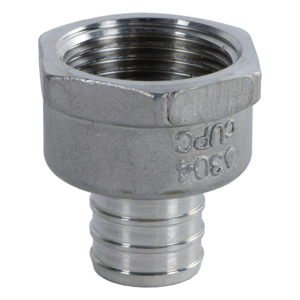 3/4" PEX x 1" FNPT Stainless Steel Female Adapter