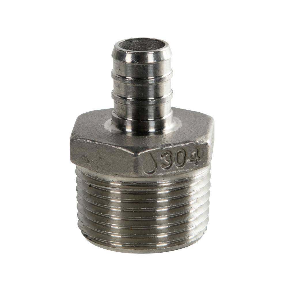1/2" PEX x 1/2" MNPT Stainless Steel Male Adapter