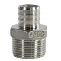 3/4" PEX x 1" MNPT Stainless Steel Male Adapter