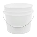 3-1/2 Gallon Natural HDPE Economy Round Bucket with Wire Bail Handle & Plastic Hand Grip (Lid sold separately)