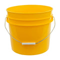 3-1/2 Gallon Yellow HDPE Economy Round Bucket with Wire Bail Handle & Plastic Hand Grip (Lid sold separately)