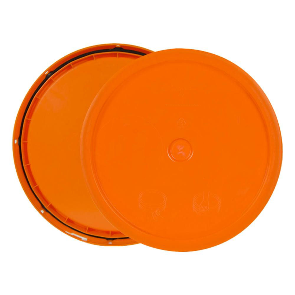 3-1/2 to 5-1/4 Gallon Orange HDPE Economy Round Bucket Lid with Tear Tab