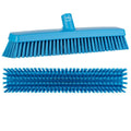 16.5" Blue Vikan® Heavy-Duty Push Broom Head with Soft & Stiff Bristles (Handle Sold Separately)