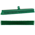 24.4" Green Vikan® Heavy-Duty Push Broom Head with Soft & Stiff Bristles (Handle Sold Separately)