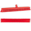 24.4" Red Vikan® Heavy-Duty Push Broom Head with Soft & Stiff Bristles (Handle Sold Separately)
