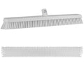 24.4" White Vikan® Heavy-Duty Push Broom Head with Soft & Stiff Bristles (Handle Sold Separately)