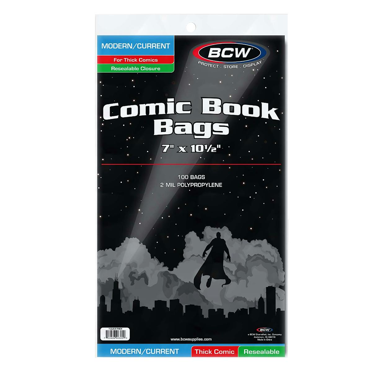 BCW® 7” Thick Resealable Current/Modern Comic Bag (Pack of 100)