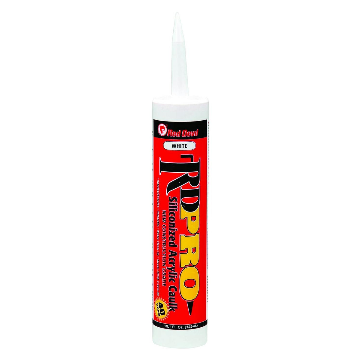 10.1 oz. White Siliconized Acrylic RD PRO® 45-Year Caulk - Cartridge