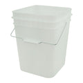4 Gallon Natural HDPE Economy Square Bucket with Wire Bail Handle & Plastic Hand Grip (Lid Sold Separately)