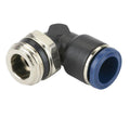 1/2" Tube OD x 1/2" SWIFTFIT Universal Thread 85 Series Black Nylon Male 90° Swivel Elbow
