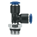 1/2" Tube OD x 1/2" SWIFTFIT Universal Thread x 1/2" Tube OD 85 Series Black Nylon Male Run Swivel Tee