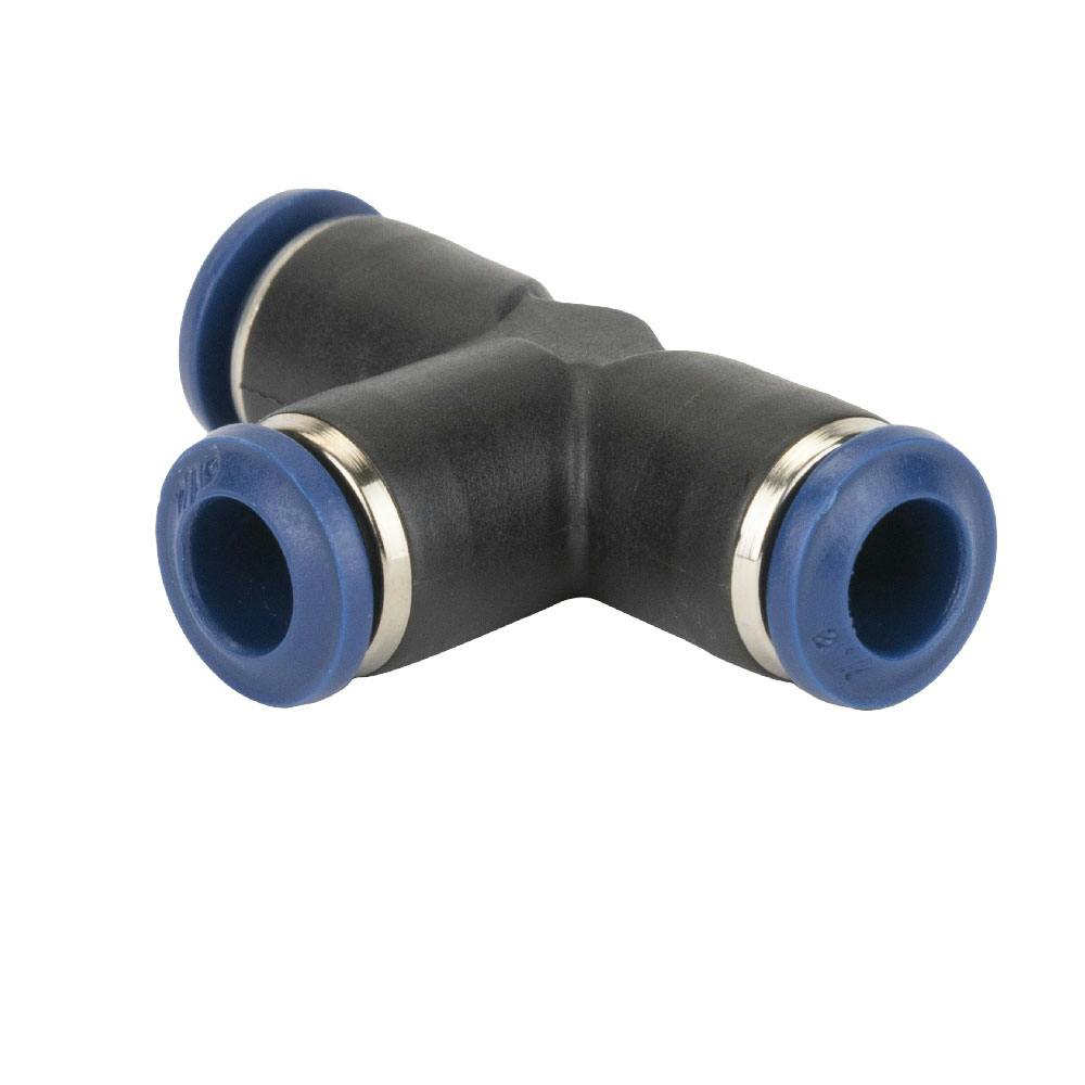 1/4" Tube OD x 1/4" Tube OD x 1/4" Tube OD 85 Series Black Nylon Union Tee