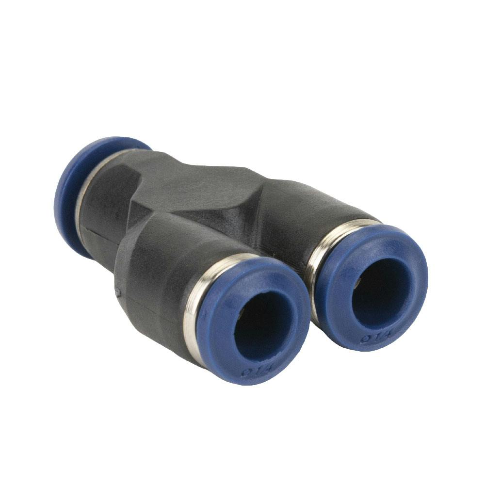 1/4" Tube OD x 1/4" Tube OD x 1/4" Tube OD 85 Series Black Nylon Union Y