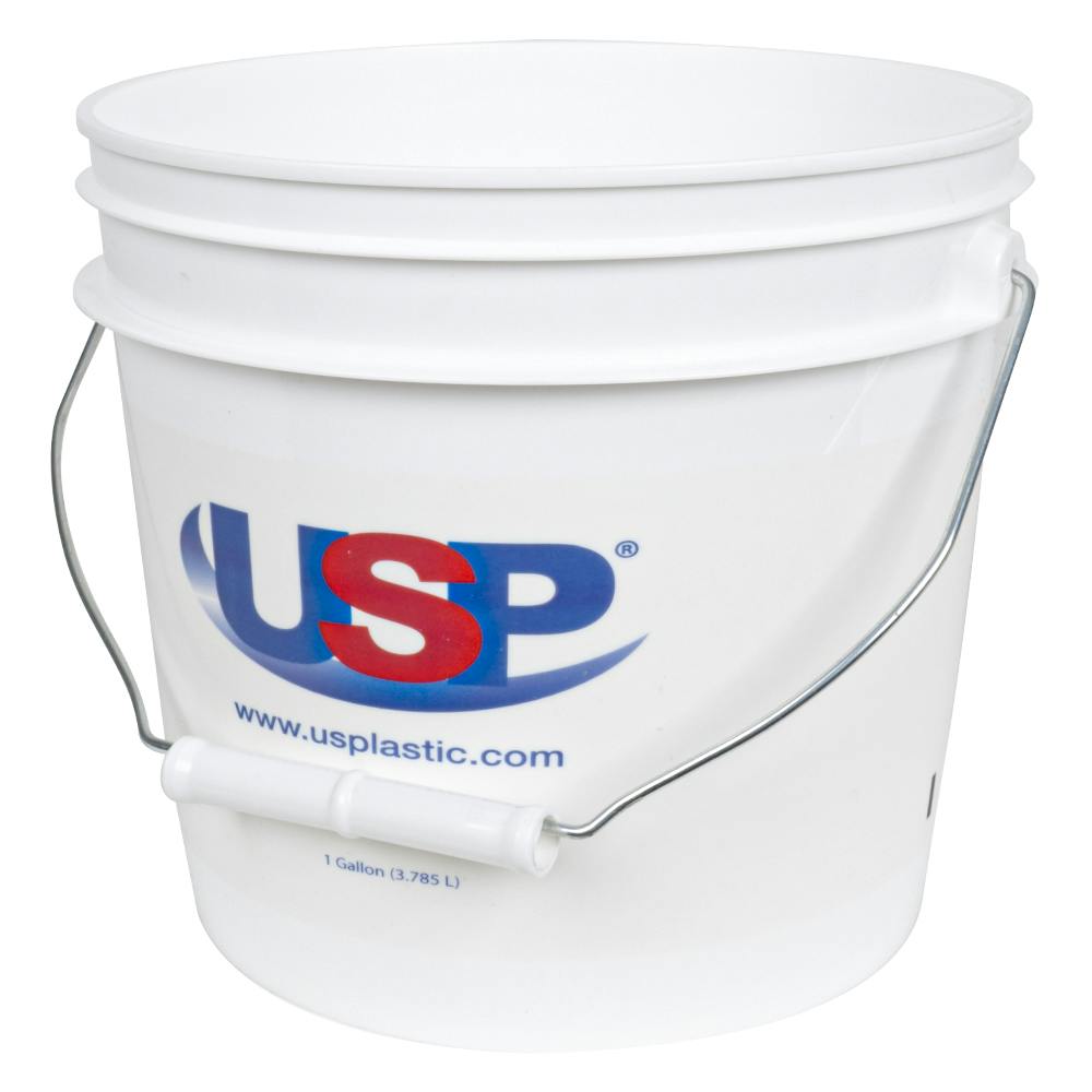 1 Gallon White HDPE USP Premium Bucket