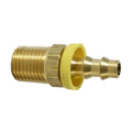 1/4"-18 MNPTF x 1/4" Hose Barb Brass Male Push-Lok® Fitting with Yellow Collet