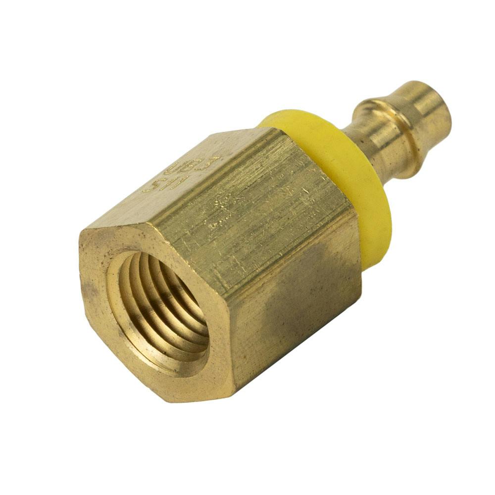 1/4"-18 FNPTF x 1/4" Hose Barb Brass Female Push-Lok® Fitting