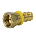 3/4" Female SAE 45° Swivel x 3/4" Hose Barb Brass Push-Lok® Fitting with Yellow Collet