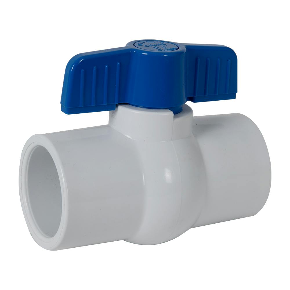 1" Socket White PVC Full Port Commercial MIP Compact Ball Valve with EPDM Seal