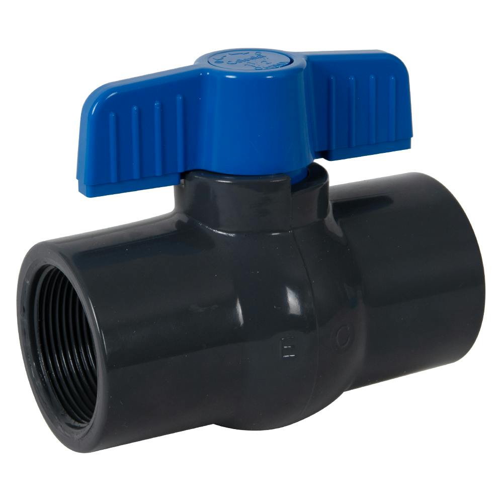 1" Threaded Gray PVC Full Port Commercial MIP Compact Ball Valve with EPDM Seal