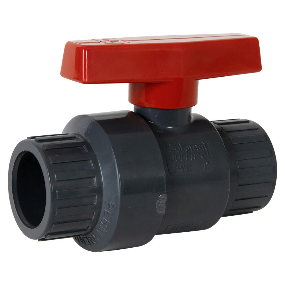 2" Socket Gray PVC Standard Port Super C Compact Ball Valve with EPDM Seals