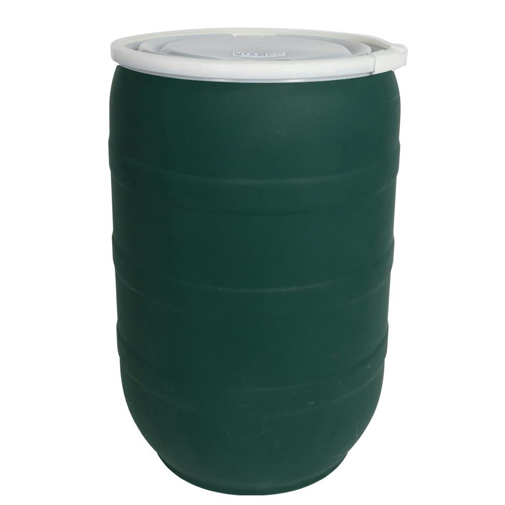 30 Gallon Forest Green Tamco® Open Head Drum with Lid