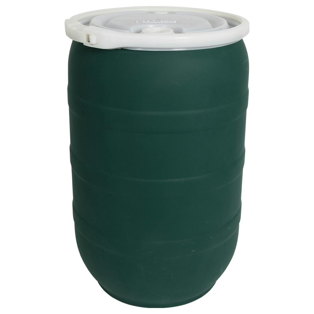 55 Gallon Forest Green Tamco® Open Head Drum with Threaded Bungs