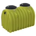 1000 Gallon Yellow Single Compartment Loaf Septic Tank with 2 - 24" Bolt-on Black Lids - 96-1/2" L x 59" W x 74" Hgt.
