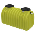 1250 Gallon Yellow Double Compartment Loaf Septic Tank with 2 - 24" Bolt-on Black Lids - 115" L x 59" W x 74" Hgt.