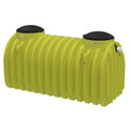 1500 Gallon Yellow Double Compartment Loaf Septic Tank with 2 - 24" Bolt-on Black Lids - 133-1/2" L x 59" W x 74" Hgt.