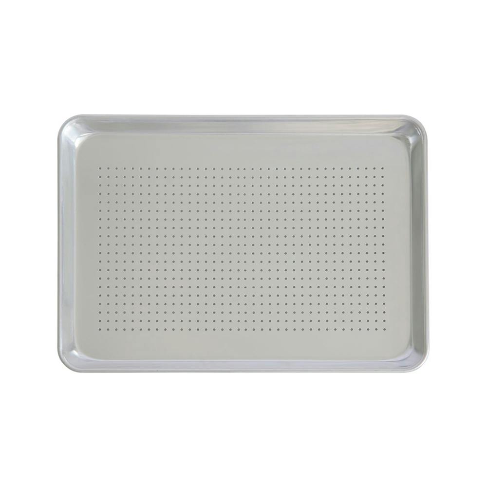 1/2 Size 13" x 18" 20 Gauge Aluminum Sheet Pan - 1/8" Dia. Perforations