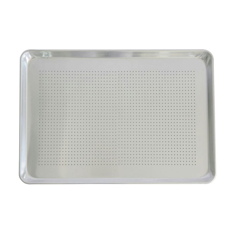 Full Size 26" x 18" 16 Gauge Aluminum Sheet Pan - 1/8" Dia. Perforations