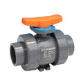 3/4" Socket/Threaded Gray CPVC PFAS-Free TBH Series True Union Ball Valve with UHMWHDPE Seats & FPM O-Rings